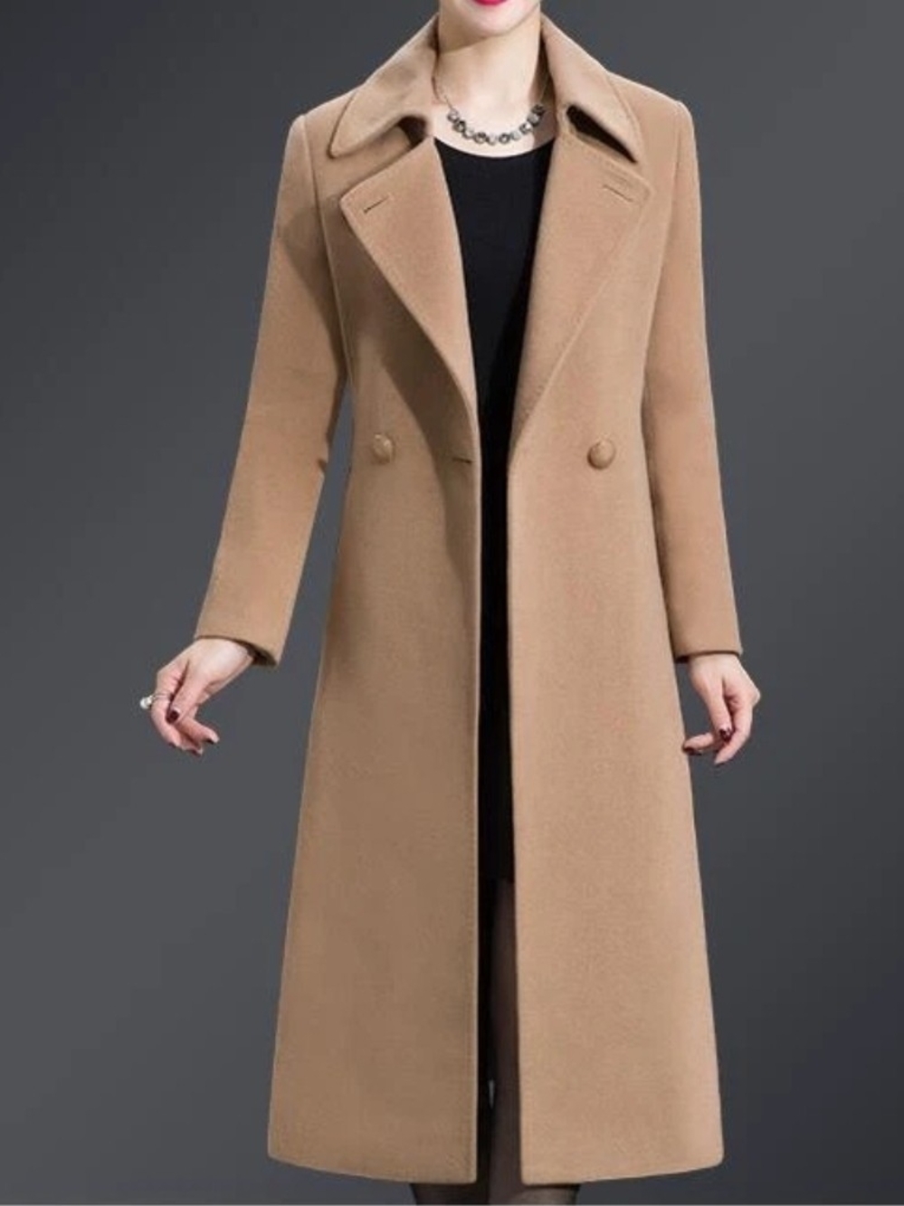 Classic Long Camel Women's Wool Blend Coat NWT Size XS